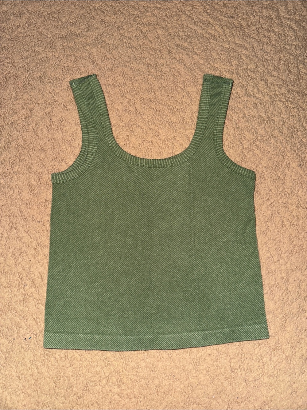 NWOT Freshwear Green Ribbed Knit Tank Top